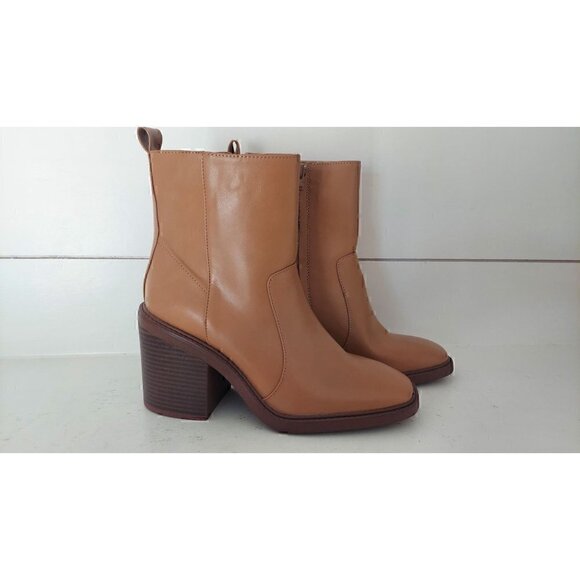 KENSIE Klinton Block Heel Ankle Boots Tan/NWOB, Size 7.5M - Picture 3 of 9